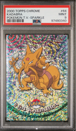 2000 Topps Chrome Pokemon Series 1 #64 Kadabra SPARKLE PSA 9 Mint - Image 1