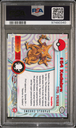 2000 Topps Chrome Pokemon Series 1 #64 Kadabra SPARKLE PSA 9 Mint - Image 2
