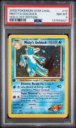 2000 POKEMON GYM CHALLENGE HOLO-1ST EDITION #12 MISTY'S GOLDUCK PSA 8 - Image 1