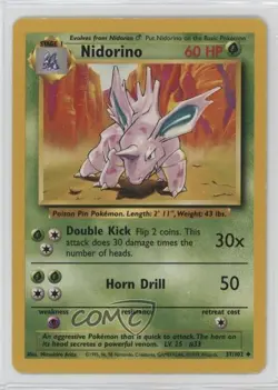 Nidorino Pokemon Base Set #37 1999 - Image 1