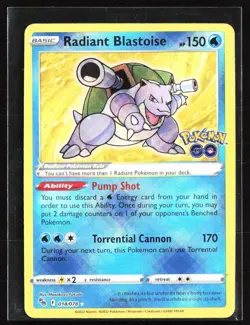 2022 Sword & Shield - Pokemon GO Radiant Blastoise Basic/Radiant Rare #18 - Image 1