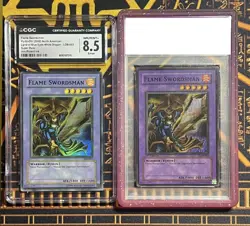 Yu-Gi-Oh Flame Swordsman LOB-003 Unlimited FADED 1.5 PRINT CGC 8.5 - Image 2