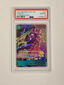 2022 ONE PIECE OP01 #121 YAMATO ROMANCE DAWN ALT ART PARALLEL ENGLISH PSA 10 - Image 1