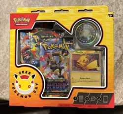 Collection Box Pokemon Booster Packs Pikachu Promo Card Coin 2026 - Image 1
