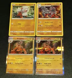 Growlithe & Hisuian Arcanine Pokemon TCG Mixed 4 Card Lot / Bundle - Image 4