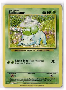 Bulbasaur 001/034 Trading Card Game Classic Holo NM - Image 1