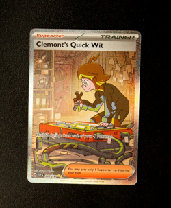 Pokemon Card TCG - Clemont's Quick Wit 243/191 - Surging Sparks - SIR - NM ⭐ - Image 1