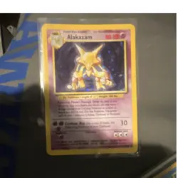 Base Set Alakazam Holo Rare 80 HP Pokemon TCG Card 1999 English WotC - Image 1