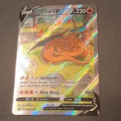 Pokemon TCG Charizard V SWSH260 220 HP Full Art Holo Promo Card English - Image 1