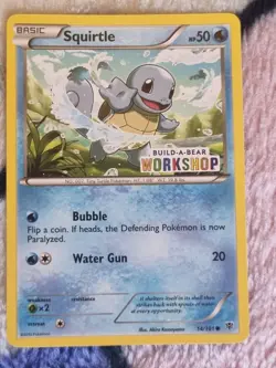 Pokemon tcg Squirtle - 14/101 Build A Bear Workshop Stamped Promo Card - 2013 LP - Image 1