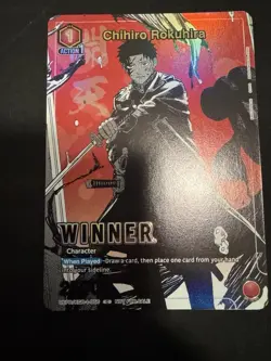 Union Arena TCG Winner Card Chihiro Rokuhira UEPR/KGR-1-056 Foil English - Image 1