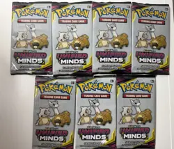 LOT OF 7 SUN & MOON UNIFIED MINDS 3 CARD SAMPLING PACK POKEMON - Image 1