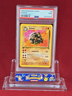 1999 Pokemon 1st Edition Fossil GOLEM #36 Card Freshly Graded PSA 9 New Cert - Image 1