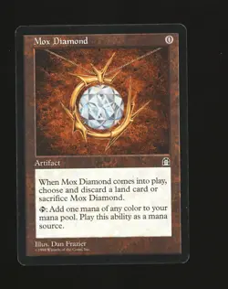 Magic MTG Stronghold Mox Diamond HEAVILY PLAYED HP *414 - Image 1