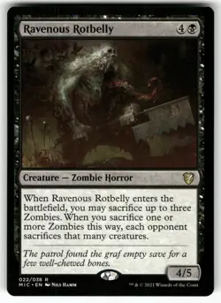 MAGIC: THE GATHERING RAVENOUS ROTBELLY 22 COMMANDER: INNISTRAD: MIDNIGHT HUNT NM - Image 1