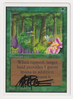 Signed Wild Growth LP Unlimited Edition Artist Mark Poole 1993 MTG Magic Vintage - Image 1