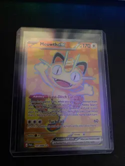 Pokemon Meowth EX Holo Card 107/088 Basic Cat 170HP 60 Attack Perfect Order - Image 1