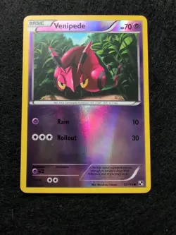 Pokemon TCG Venipede Black and White 52/114 Reverse Holo Common - Image 1