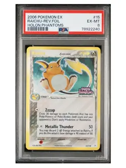 Raichu (Delta Species) 15/110 PSA 6 ex Holon Phantoms Reverse Holo Rare Pokemon - Image 1