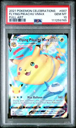 PSA 10 GEM MINT Flying Pikachu VMAX 007/025 FULL ART Pokemon Cards - Image 1