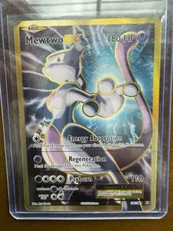 Pokemon Mewtwo EX Ultra Rare Full Art Holo 103/108 Evolutions LP - Image 1