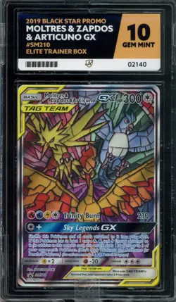 2019 Pokemon Hidden Fates Moltres & Articuno & Zapdos #SM210 Promo ACE 10 - Image 1