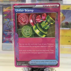 Pokemon TCG Unfair Stamp 165/167 SV06: Twilight Masquerade Ace SPEC Holo Trainer - Image 1