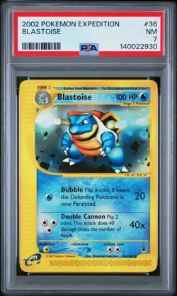 2002 POKEMON EXPEDITION #36 BLASTOISE psa 7 vintage - Image 1