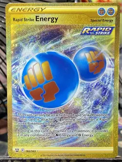 Pokemon TCG Rapid Strike Energy 182/163 Battle Styles Gold Secret Rare - Image 1