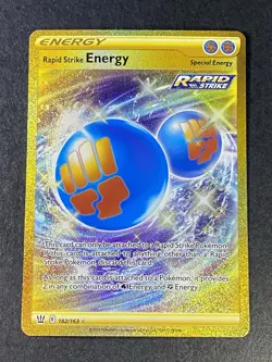 Pokemon TCG Rapid Strike Energy 182/163 Battle Styles Gold Secret Rare - Image 2