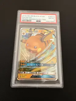 Pokemon Sun & Moon Hidden Fates Promo - PSA 8 Raichu GX SM213 - Image 1