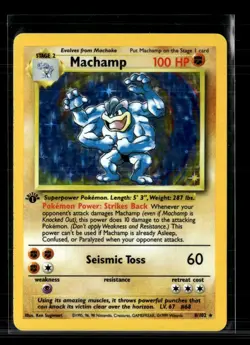 Pokemon 1999 Base Set Machamp 1st Edition #8/102 - Image 1
