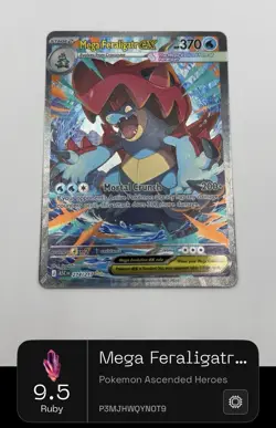 Pokemon TCG Ascended Heroes Mega Feraligatr EX 274/217 SIR 9.5 Digital Grade - Image 3