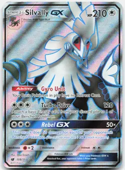 Silvally GX Ultra Rare Crimson Invasion 108/111 DMG Pokemon - Image 1