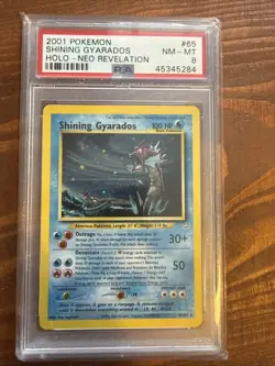 Shining Gyarados PSA 8 Pokemon Neo Revelation Holo 65/64 - Image 1