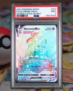PSA 9 2021 POKEMON SWORD & SHIELD SHINING FATES SECRET FULL ART/ALCREMIE VMAX - Image 1
