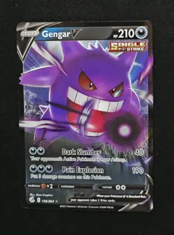 Gengar V 156/264 Ultra Rare Holo - Fusion Strike Pokemon NM - Image 1