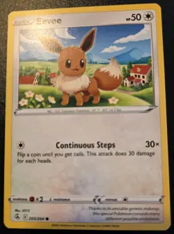 Eevee 205/264 Common Sword & Shield: Fusion Strike Pokemon TCG - Image 1