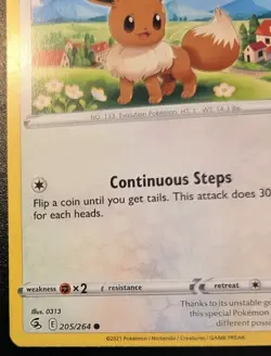 Eevee 205/264 Common Sword & Shield: Fusion Strike Pokemon TCG - Image 4