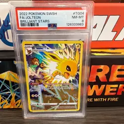 Pokemon Jolteon TG04 Brilliant Stars Trainer Gallery Full Art Holo PSA 8 - Image 1