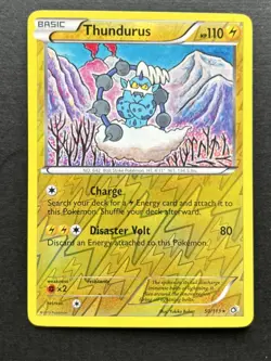 Pokemon TCG Thundurus 50/113 Reverse Rare Legendary Treasures LP - Image 1