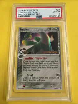 2006 Pokemon Ex Tropius Reverse Foil Dragon Frontiers PSA 6 - Image 1