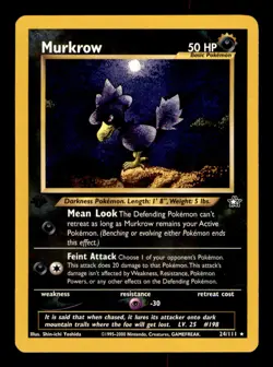 Murkrow 24/111 Rare Neo Genesis Pokemon 1st Edition Near Mint - Image 1