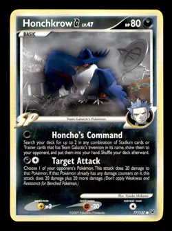 Honchkrow G 77/127 Common Platinum Pokemon Near Mint - Image 1