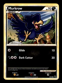 Murkrow 59/90 Common HGSS Undaunted Pokemon Near Mint - Image 1