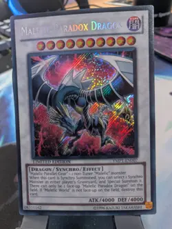 YuGiOh! Malefic Paradox Dragon YMP1-EN007 Secret Rare LP - Image 1