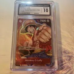 Bandai Monkey D. Luffy P-001 Games Fest 23-24 Promo Foil CGC 10 One Piece Card - Image 1