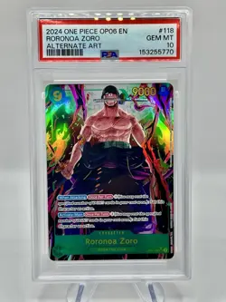 Roronoa Zoro SEC Alt Art PSA 10 OP06-118 One Piece TCG Wings of the Captain - Image 1