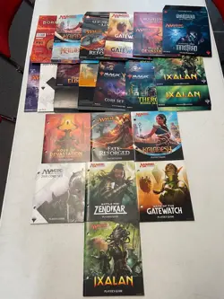Lot x7 Vintage MtG Players Guides and x13 Bundle/Fat Pack Outer Sleeves Magic - Image 1