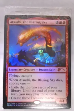 MAGIC THE GATHERING ATSUSHI THE BLAZING SKY FOIL PROMO GAME DAY FACTORY SEALED - Image 1